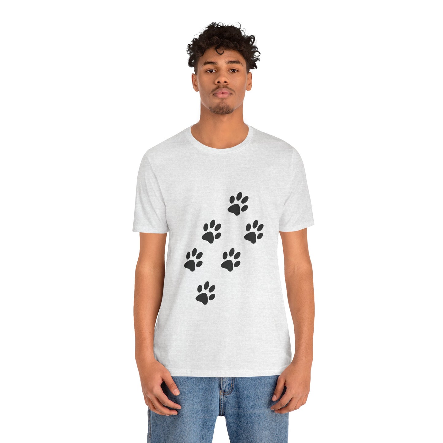 Paw Print Short Sleeve Tee | Unisex Animal Lover Shirt, Pet Owner Gift, Casual Wear, Gifts for Dog Lovers, Comfortable T-Shirt