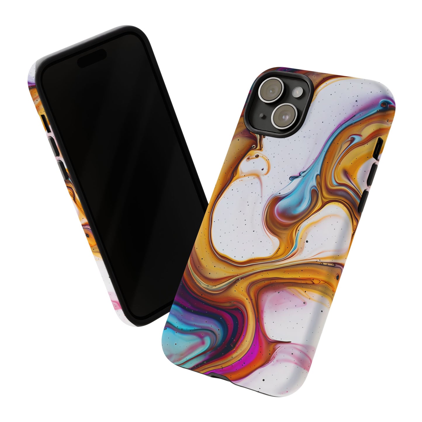 Artistic Phone Case, Tough Cases with Colorful Marble Design