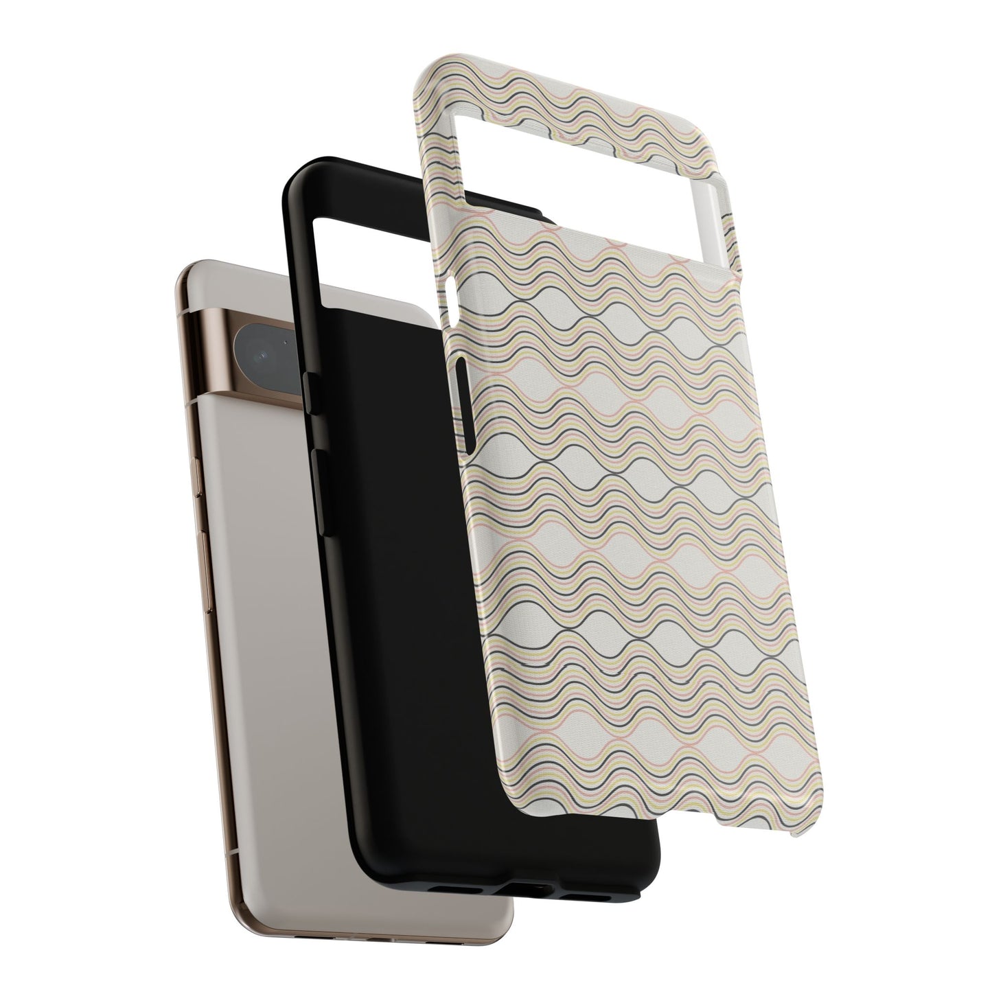 Stylish Phone Case for Tough Protection, Wavy Design, Chic Accessory, Gift for Her, Trendy Tech, Holiday Gift Idea