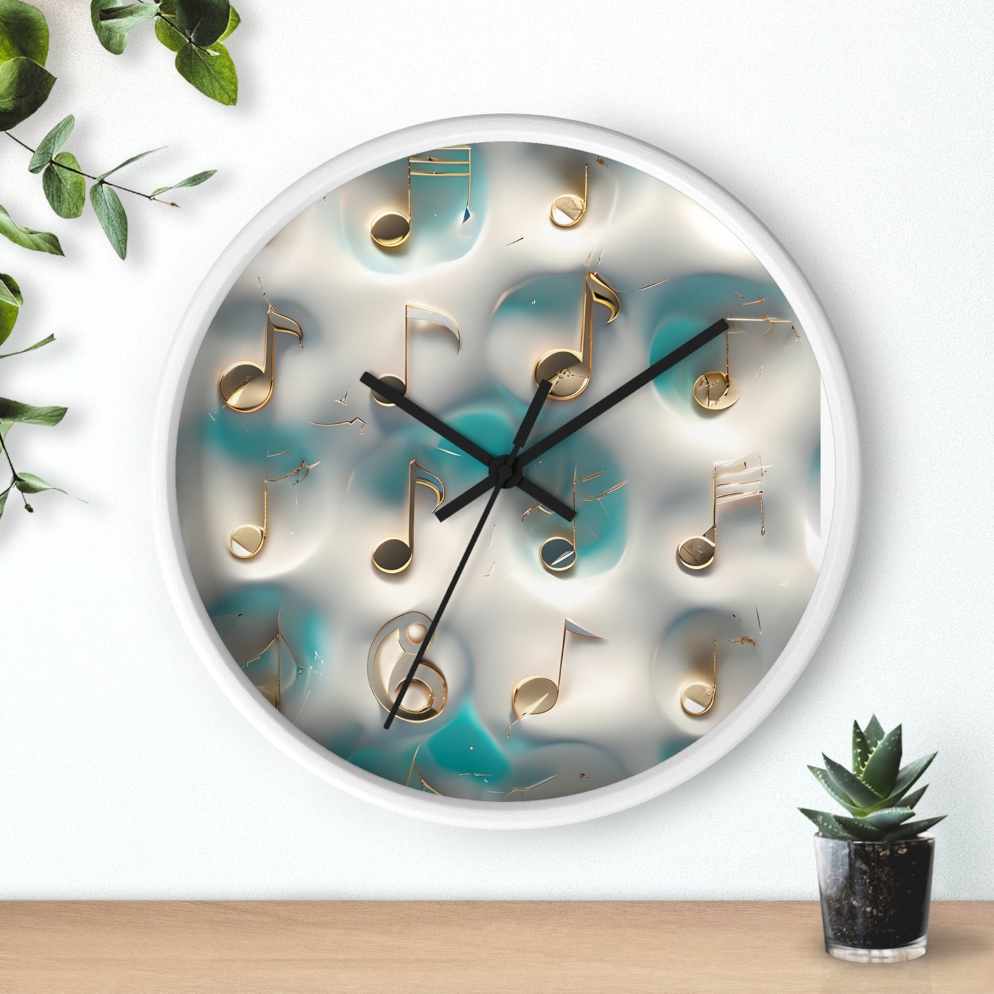 Musical Notes Wall Clock - Home Decor for Music Lovers, Gift for Musicians