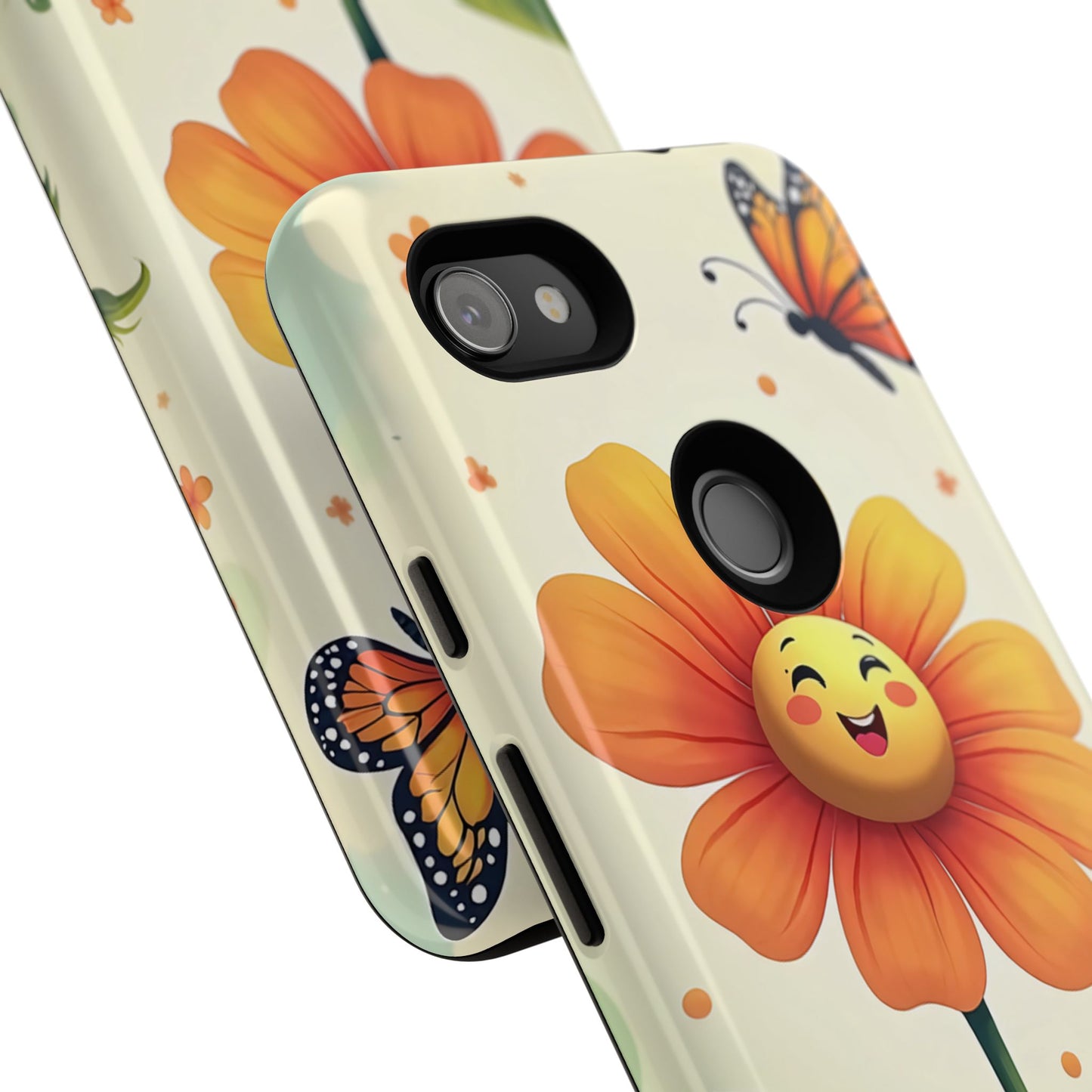 Floral Phone Case with Butterfly Design, Cute Flower Phone Cover for Nature Lovers, Eco-Friendly Gift, Spring Vibes, Birthday Present