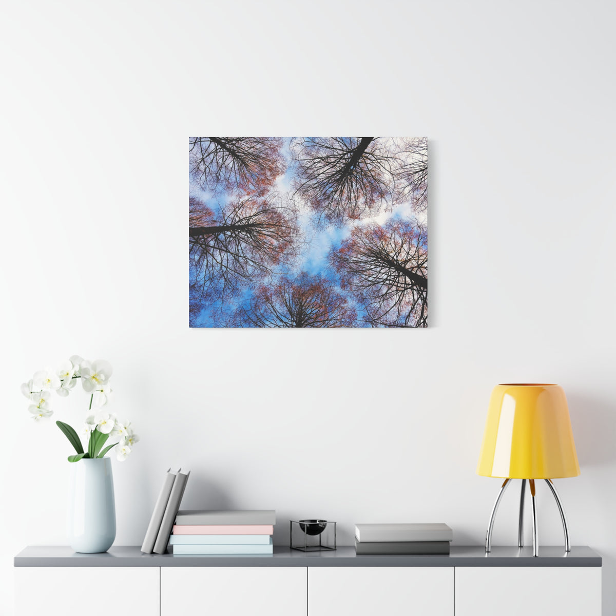 Canopy Sky Canvas Print — Winter Tree Tops Wall Art