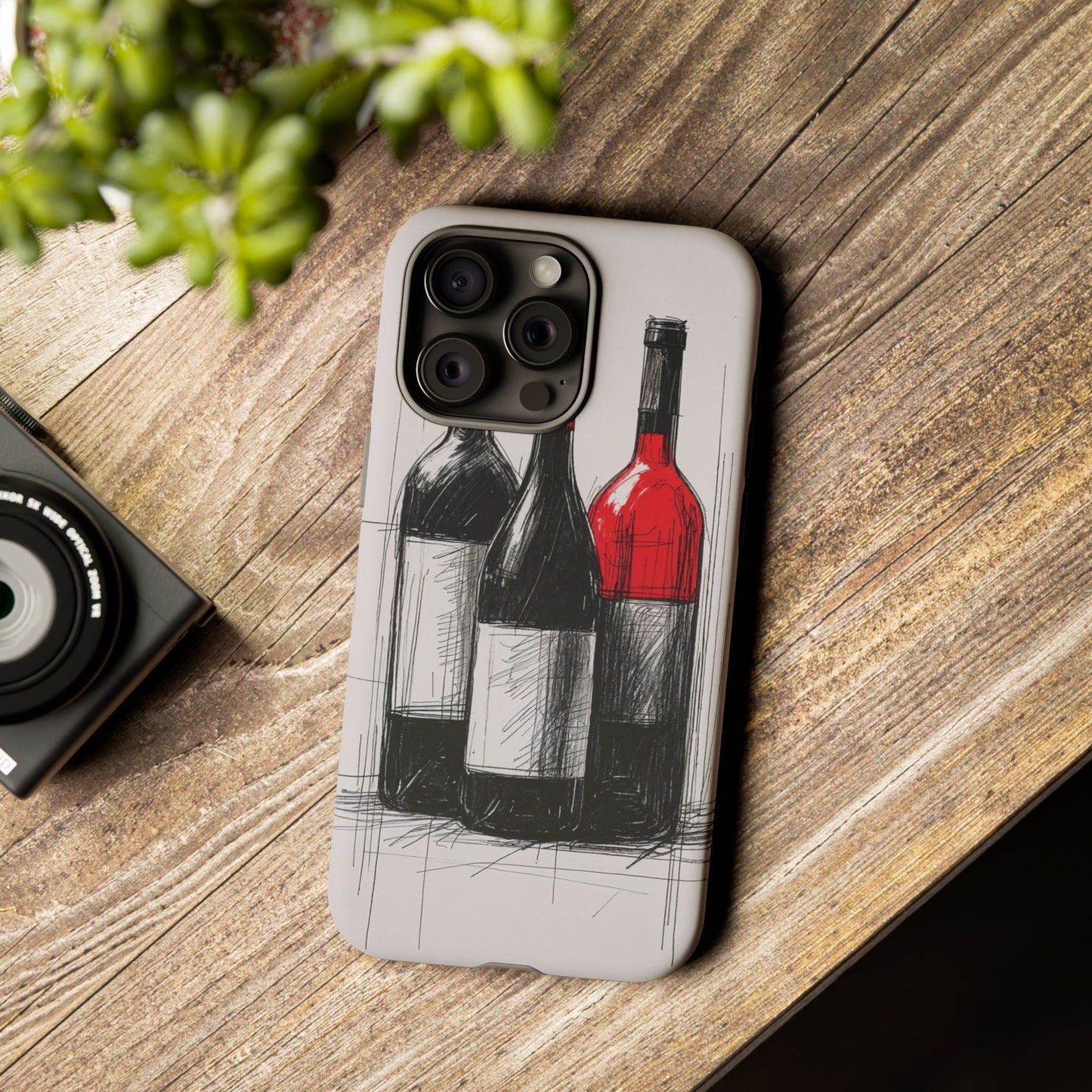 Wine Lover's Phone Case, Tough Phone Cover, Artistic Wine Design, Gift for Wine Enthusiasts, Customizable Case, Unique Wine Art