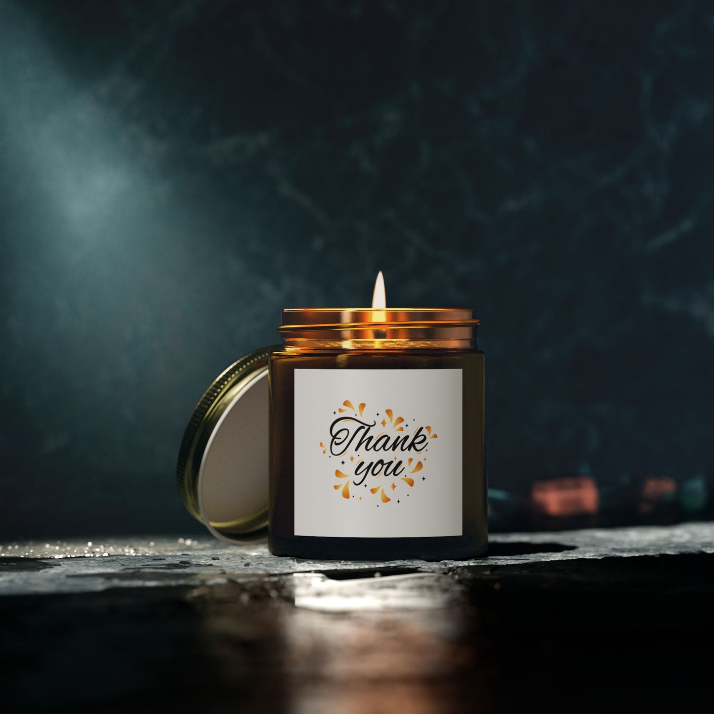 Thank You Scented Candle - Coconut Apricot Wax Gift, Birthday Present, Relaxation, Home Decor, Aromatherapy
