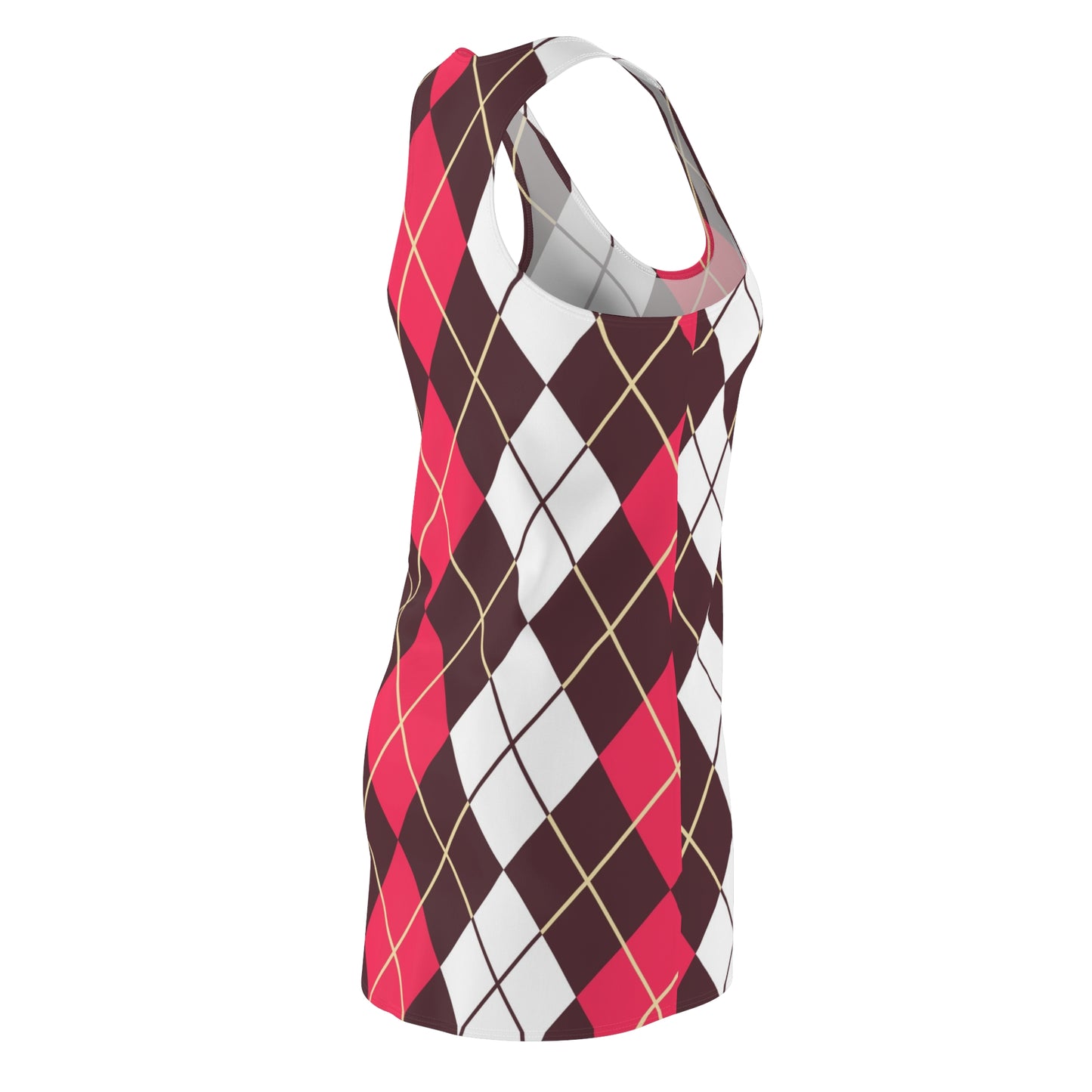 Vibrant Argyle Racerback Dress for Women, Trendy Summer Dress, Casual Party Wear, Beach Dress, Everyday Comfort