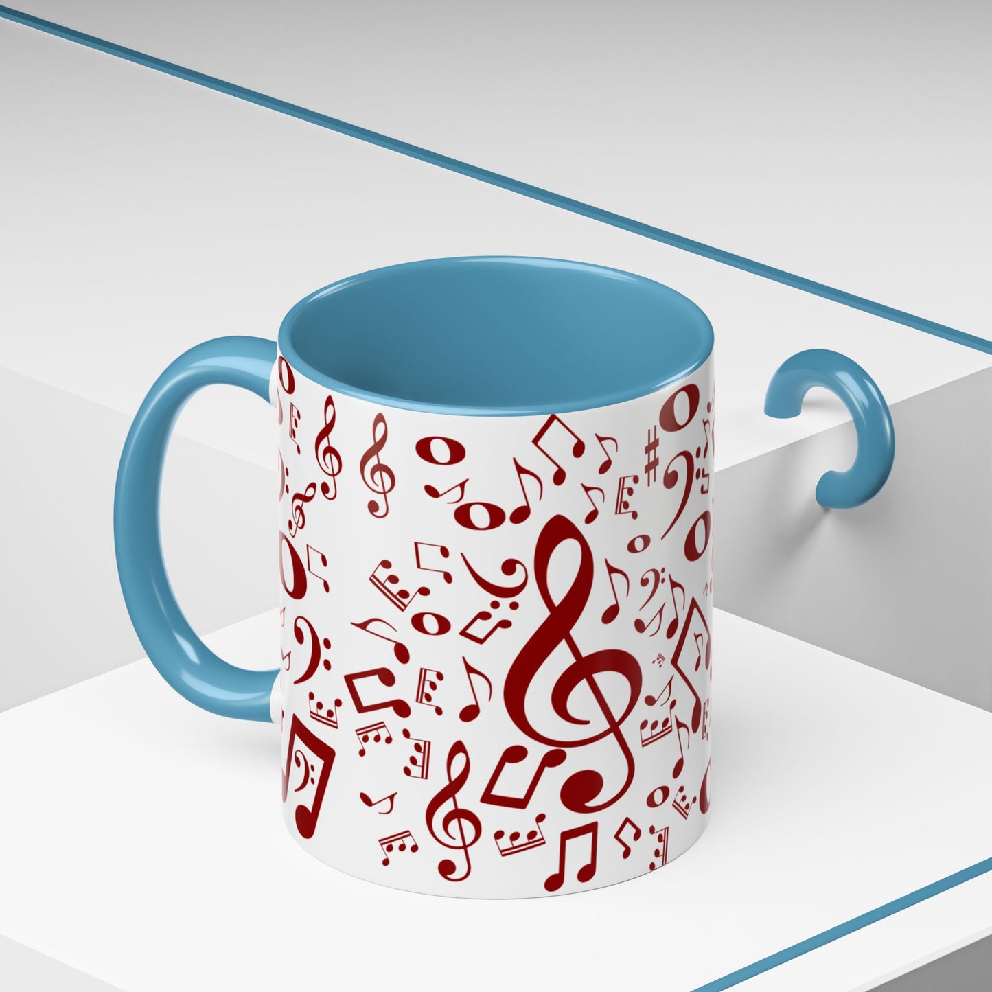 Accent Coffee Mug (11, 15oz) - Musical Notes