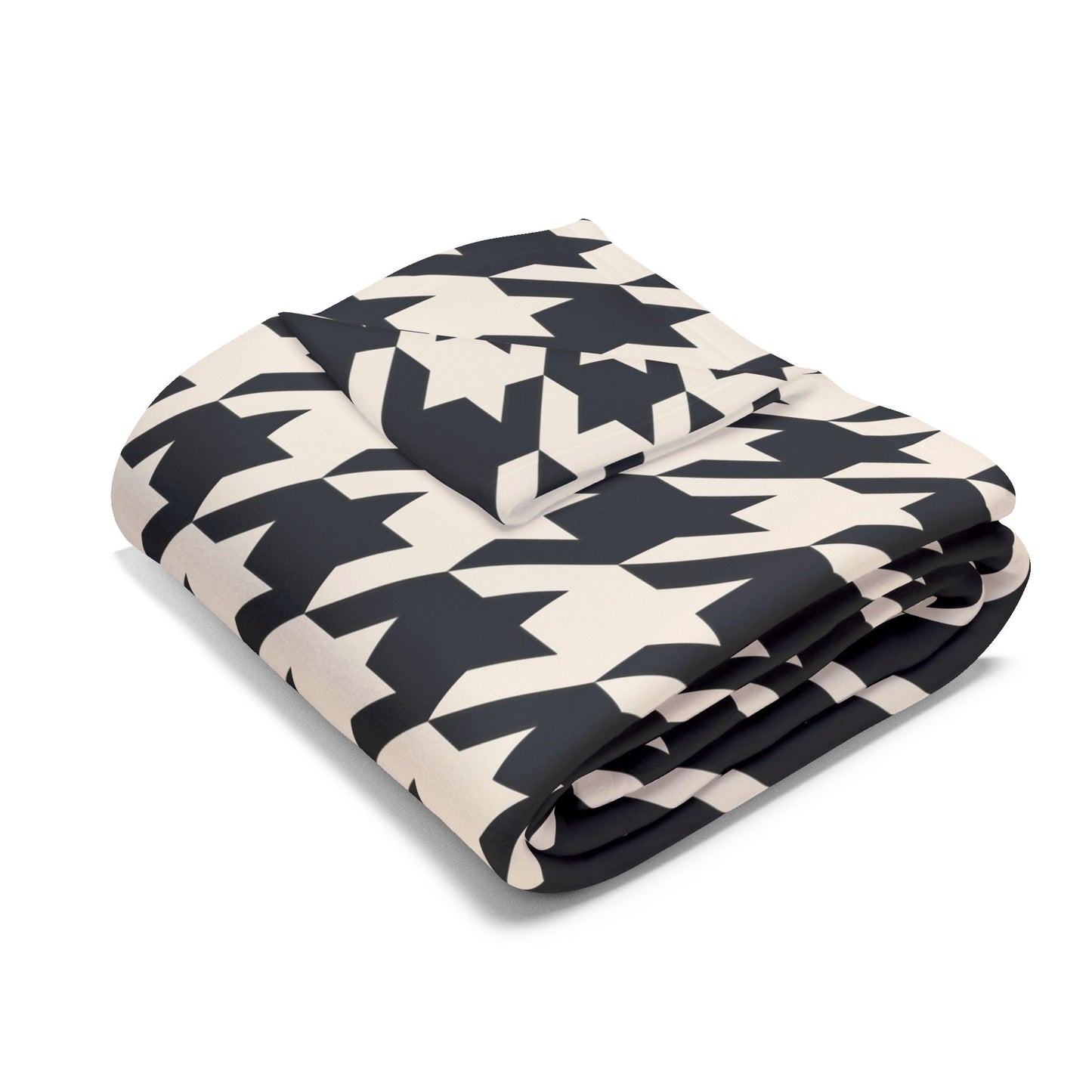 Stylish Houndstooth Arctic Fleece Blanket, Cozy Throw, Home Decor, Gift for Her, Wedding Gift, Winter Comfort