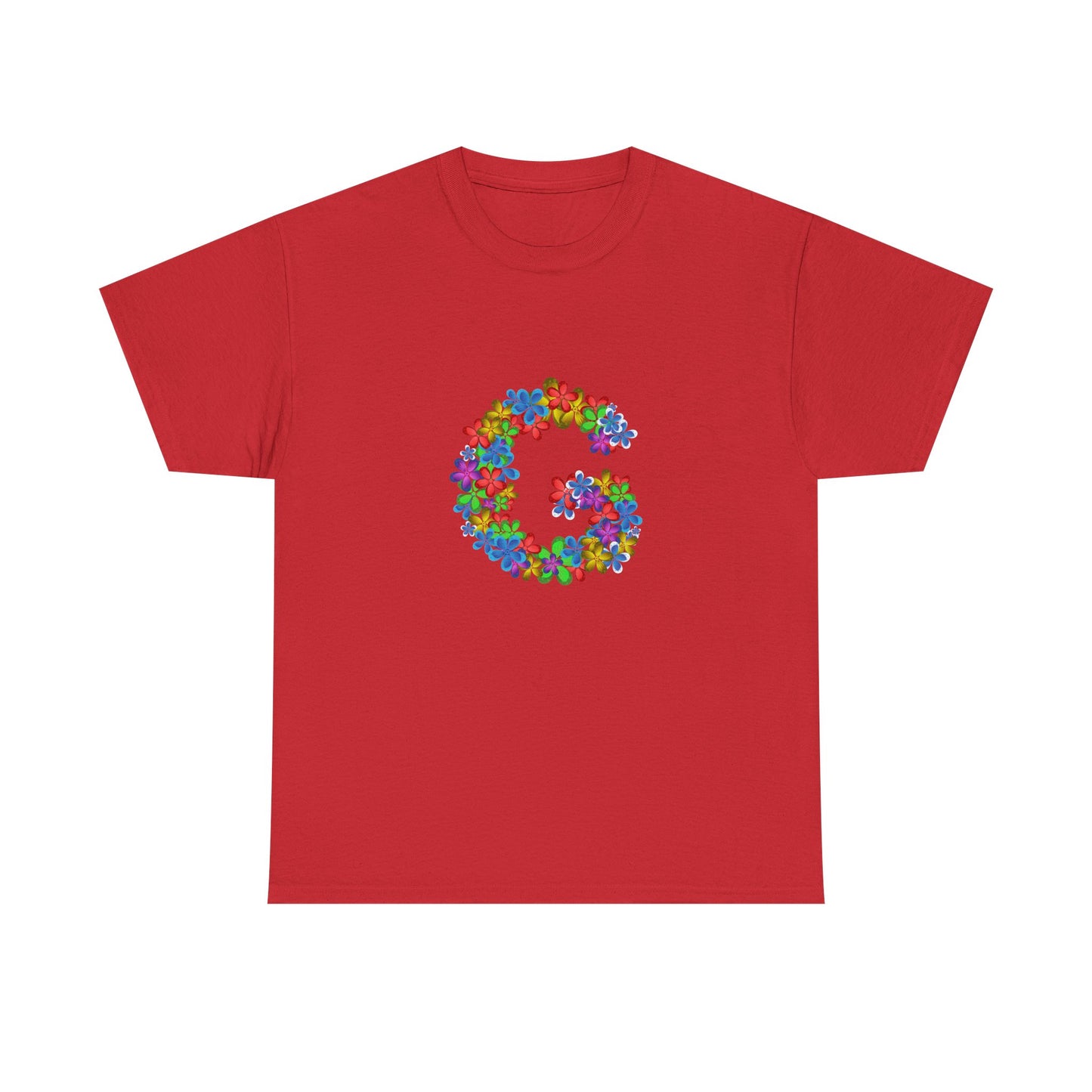 Floral Initial Unisex Tee - Personalized Gift, Casual Summer Wear, Birthday Present, Eco-Friendly Tee, Customizable Clothing