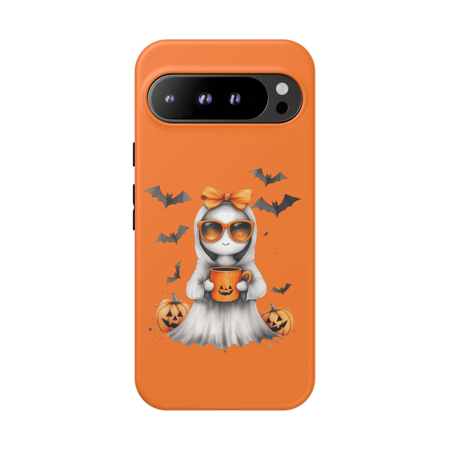 Halloween Ghost Phone Case, Cute Cat Ghost Case, Autumn Phone Cover, Spooky Season Gift, Trick or Treat Case