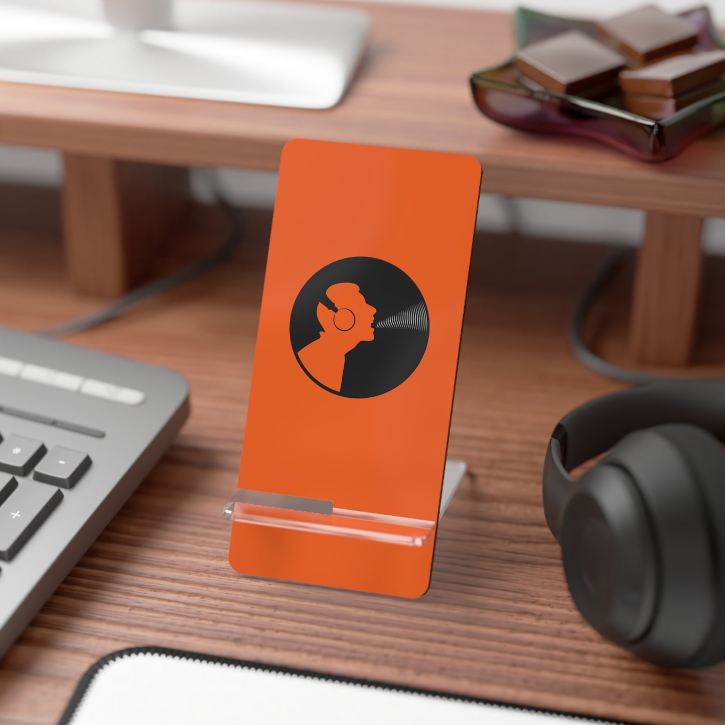 Stylish Smartphone Stand, Mobile Display Holder, Desk Organizer, Phone Dock, Gift for Music Lovers