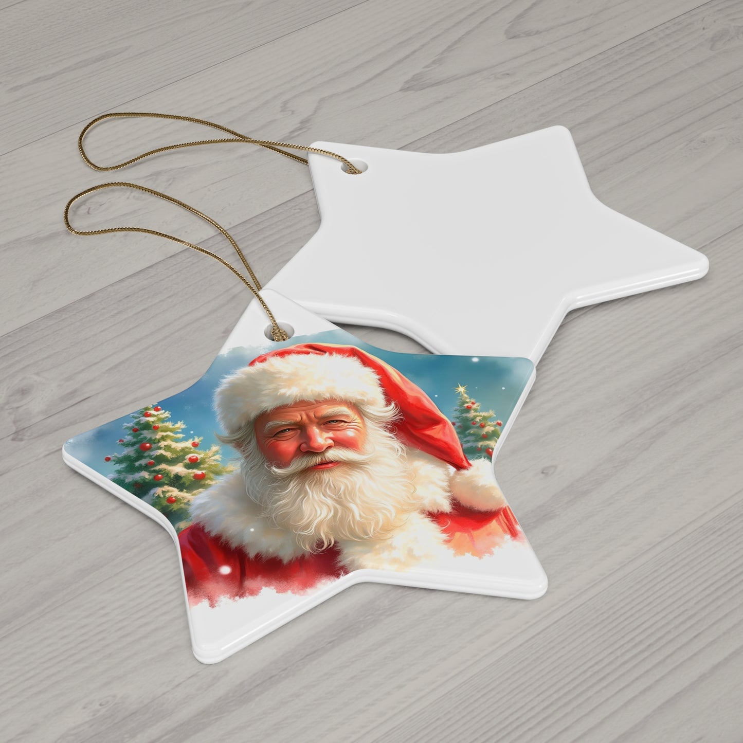 Santa Claus Ceramic Ornament, Holiday Decoration, Christmas Tree Ornament, Unique Gift, Festive Decor, Seasonal Home Accent