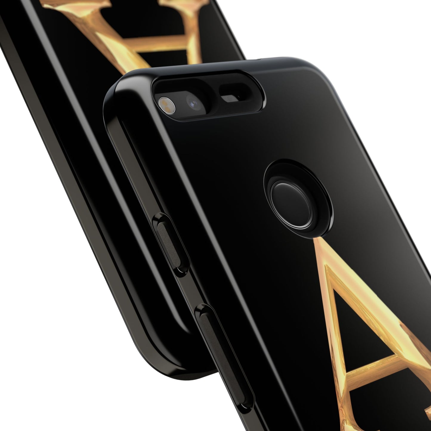 Custom Phone Case with Gold Letter A, Monogrammed Gift, Tough Protective Case, Personalized Phone Accessory, Unique Phone Cover
