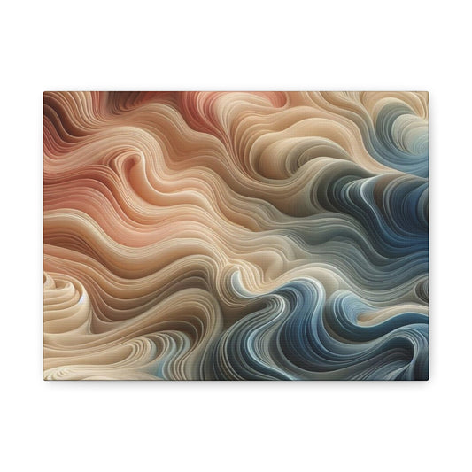 Abstract Swirl Matte Canvas Wall Art — Fluid Earth Tones, Stretched 1.25"