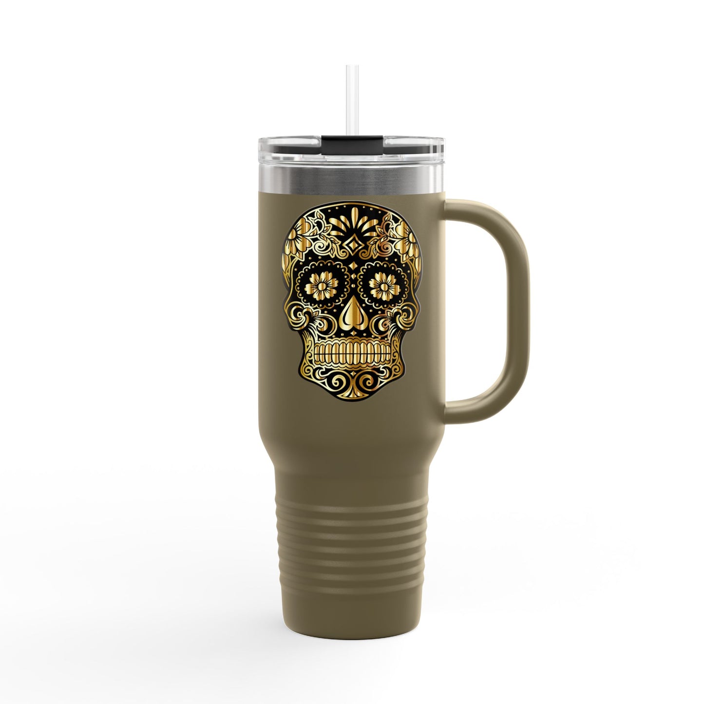 Gothic Skull Insulated Travel Mug, 40oz - Perfect for Coffee, Gifts, Halloween,