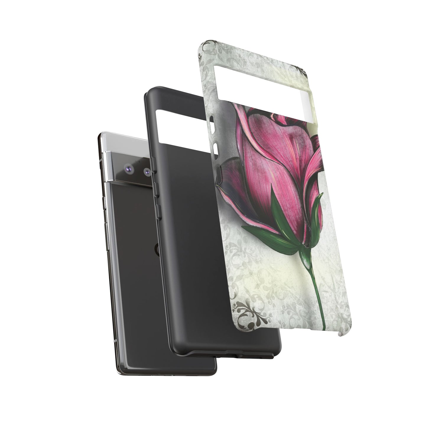 Rose Phone Case – Tough Cases, Floral Phone Cover, Gift for Her, Minimalist Design, Nature Lover's Accessory, Birthday Gift Idea