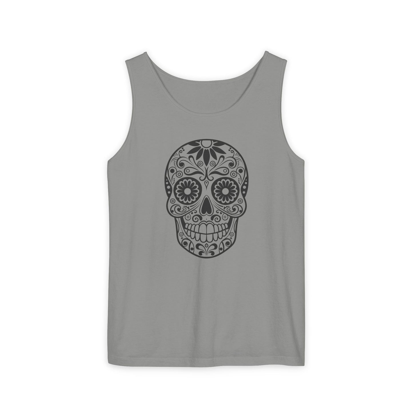 Skull Design Tank Top - Unisex, Cotton Muscle Tee for Festivals