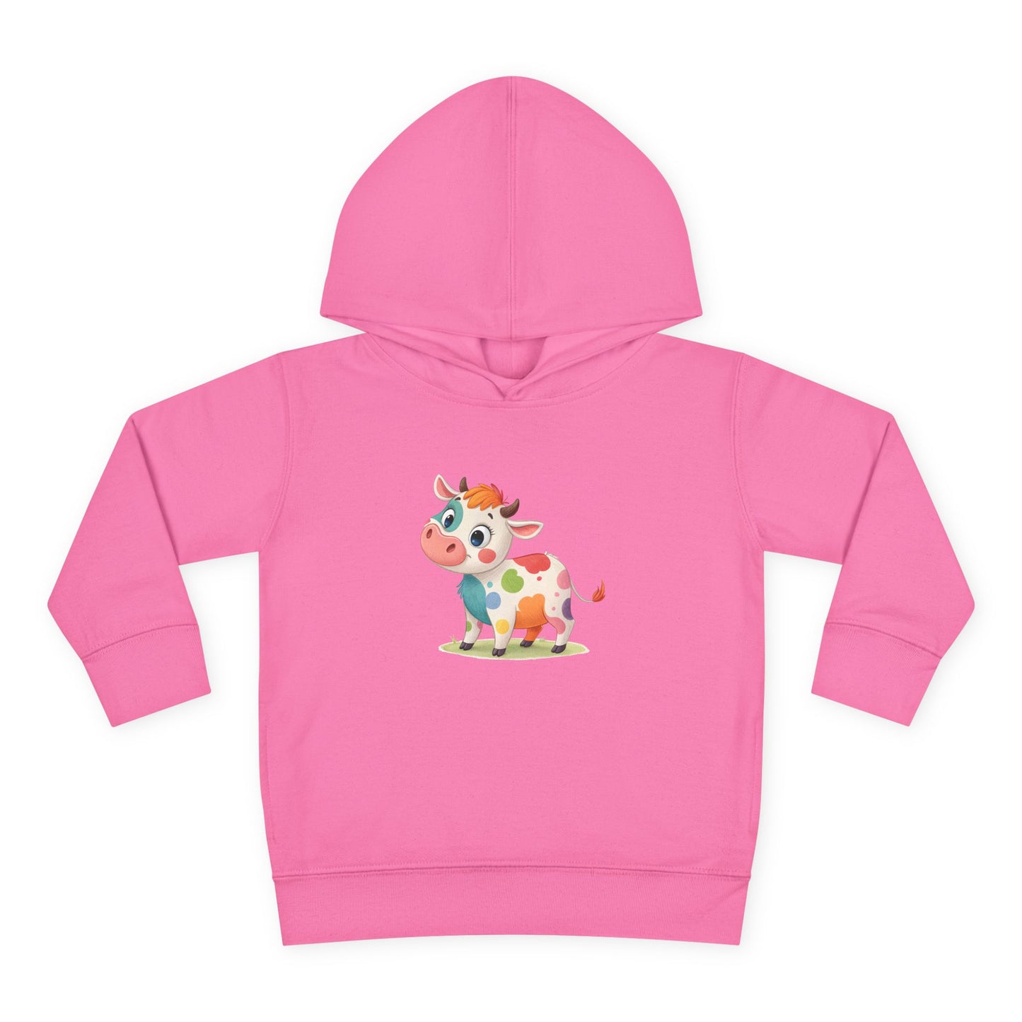 Cute Cow Toddler Pullover Fleece Hoodie, Kids' Hoodie, Animal Hoodie, Cozy Kids Apparel, Fun Gifts for Toddlers, Birthday Gift