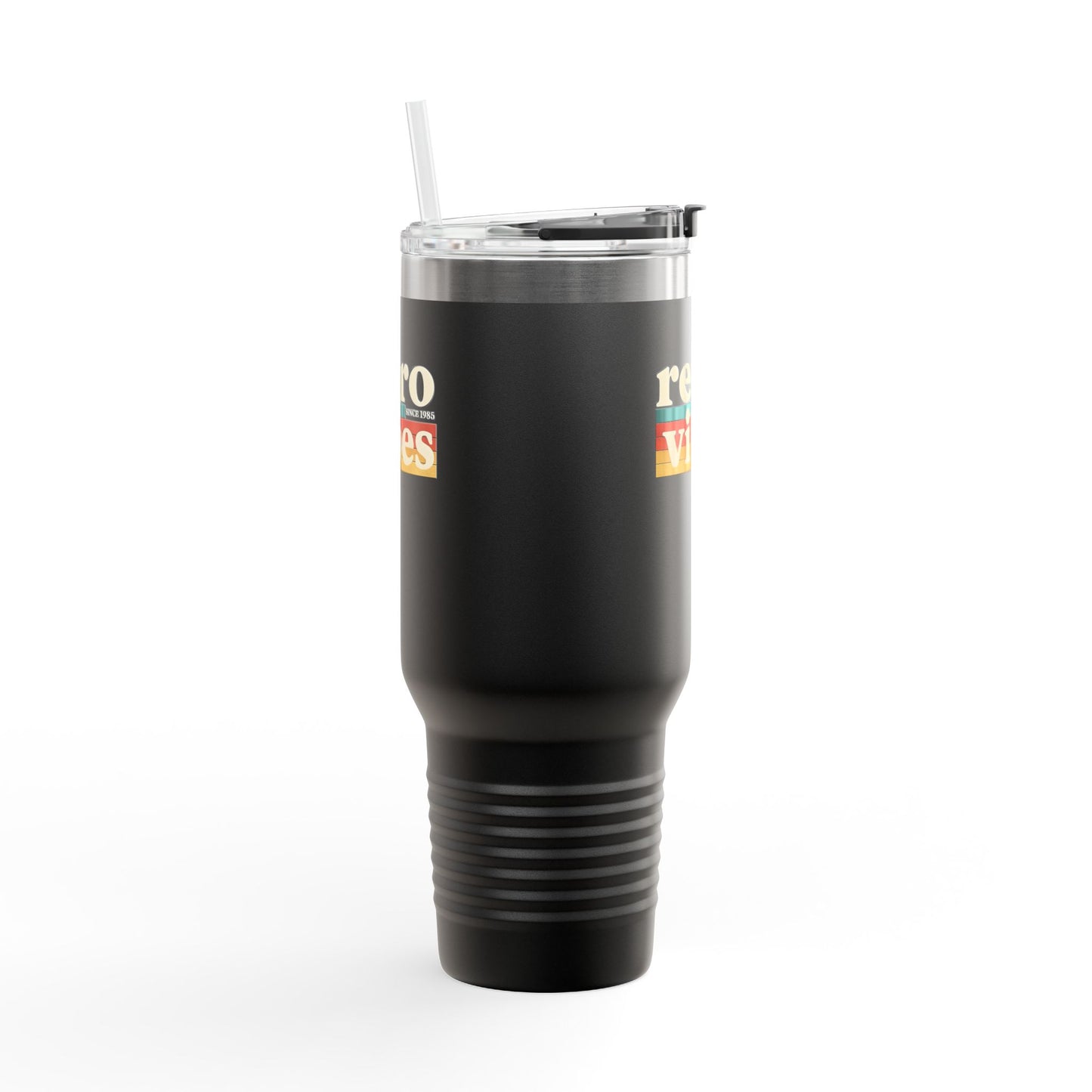 Retro Vibes Insulated 40oz Travel Mug | Fun Travel Cup for Coffee Lovers, Perfect for Road Trips, Picnics, Gifts