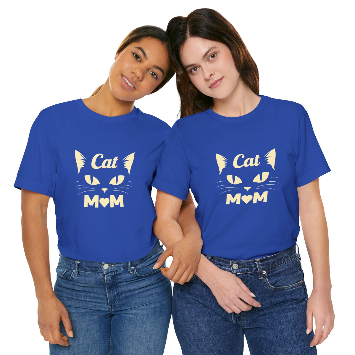 Cat Mom T-Shirt — Cute Cat Face Graphic Tee for Cat Lovers