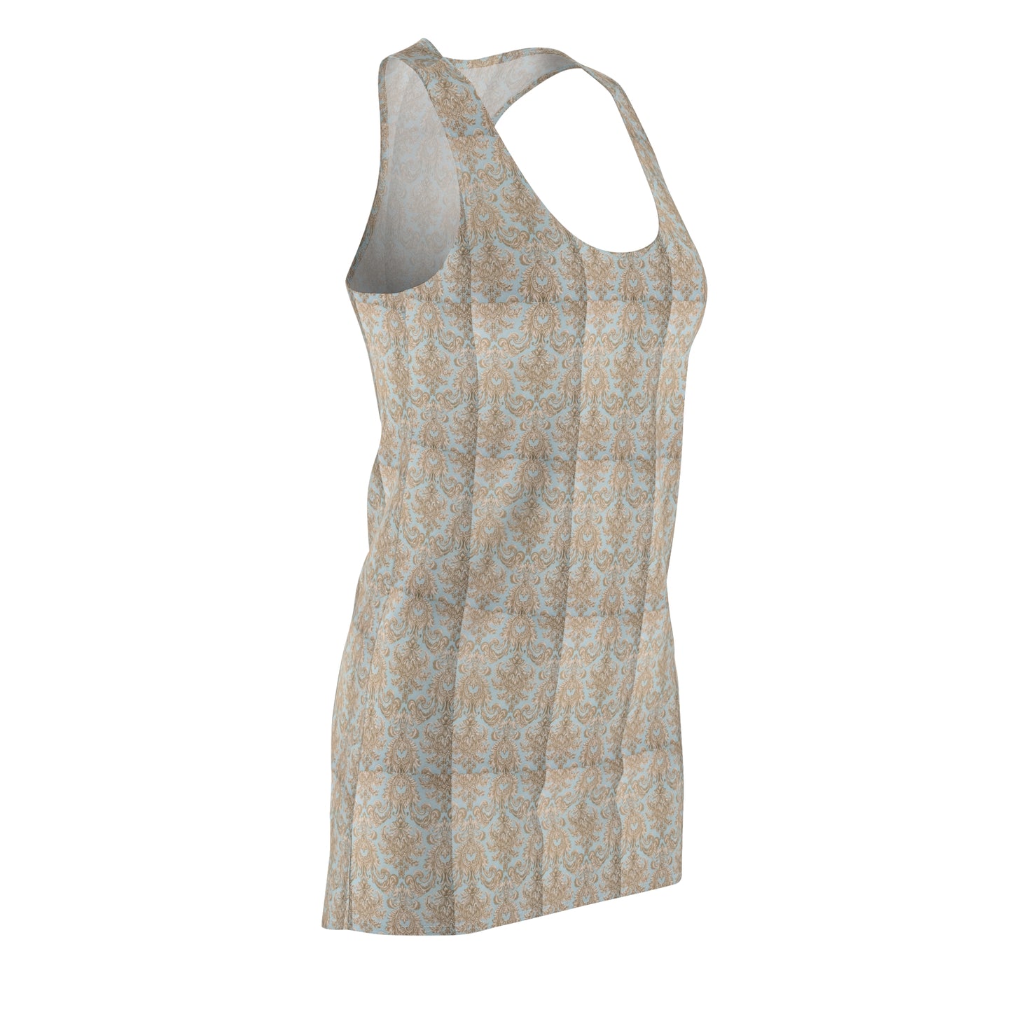 Elegant Floral Women's Racerback Dress, Summer Dress, Casual Dress, Beach Cover-Up, Vacation Outfit, Floral Print Dress