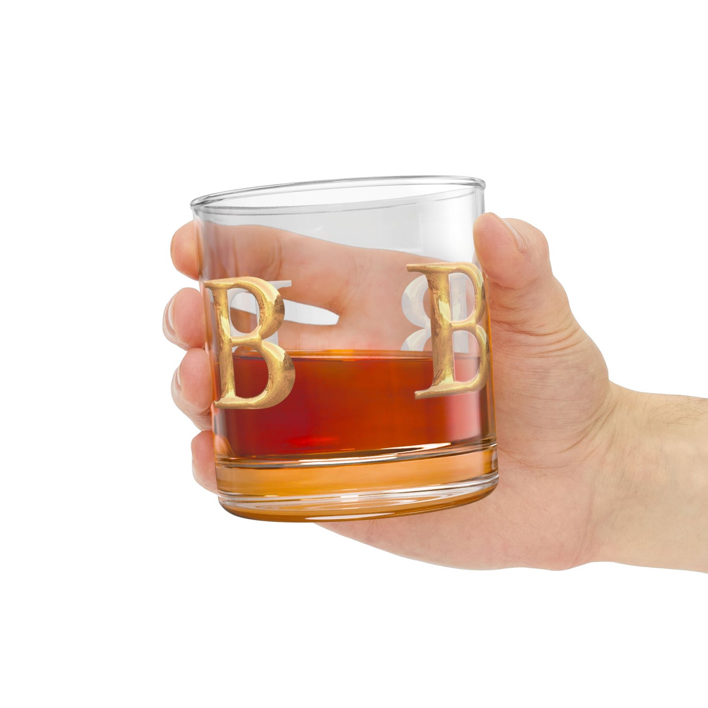 Monogrammed Rocks Glass, Personalized Barware Letter B