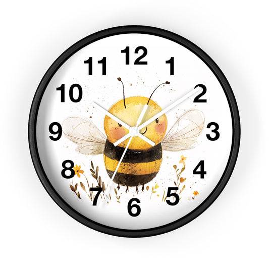 Bee-Themed Wall Clock, Cute Bee Decor for Home, Perfect Gift for Bee Lovers, Nature-Inspired Wall Art, Kids Room Decor