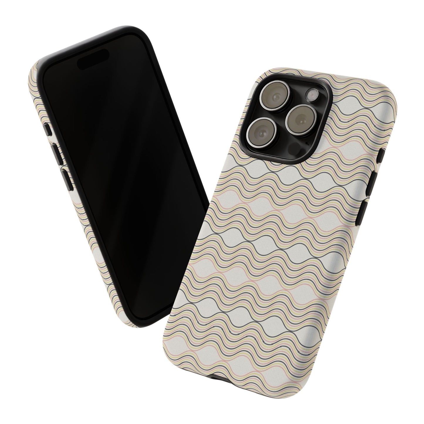 Stylish Phone Case for Tough Protection, Wavy Design, Chic Accessory, Gift for Her, Trendy Tech, Holiday Gift Idea