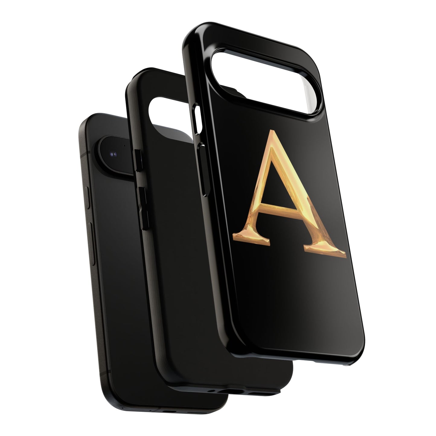 Custom Phone Case with Gold Letter A, Monogrammed Gift, Tough Protective Case, Personalized Phone Accessory, Unique Phone Cover