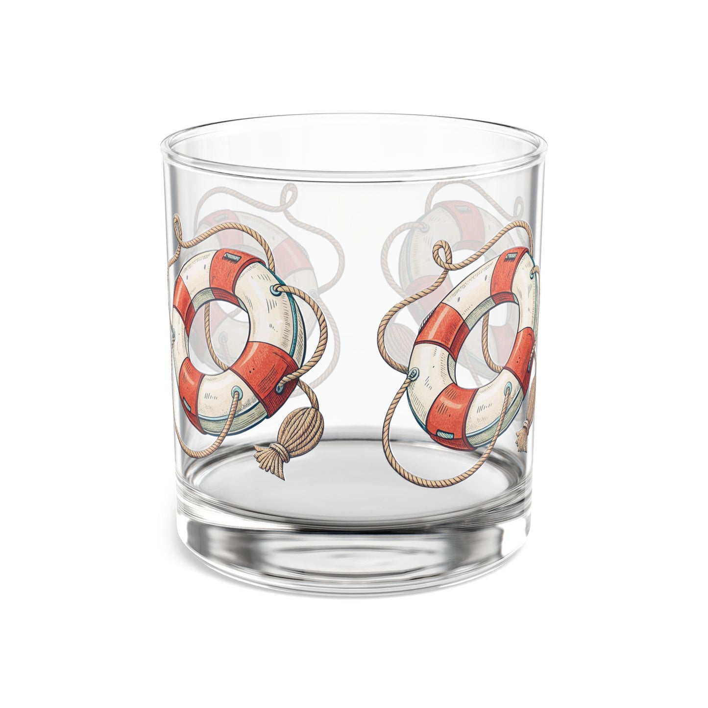 Nautical Rocks Glass, 10oz – Coastal Barware, Beach House Gift, Maritime Decor, Summer Gathering