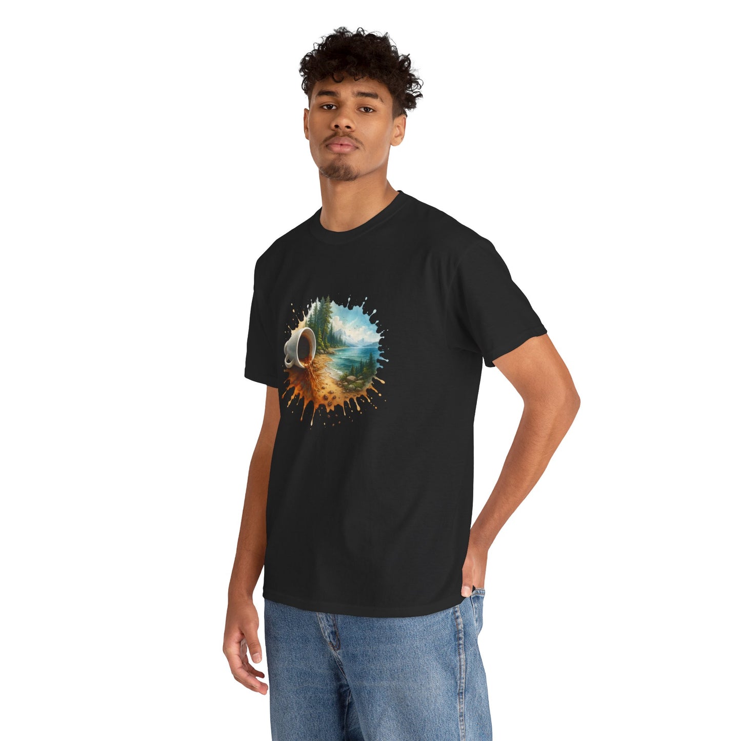 Nature-Inspired Unisex Heavy Cotton Tee, Casual Outfit, Gift for Nature Lovers, Camping Apparel, Outdoor Adventure Shirt