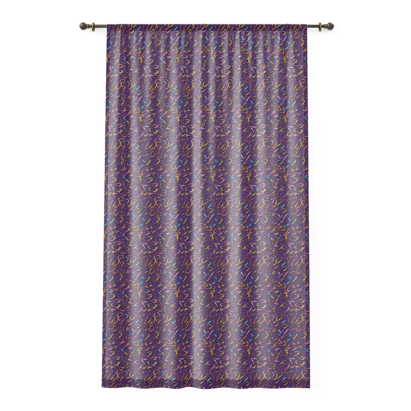 Vibrant Floral Window Curtain - Boho Home Decor, Sheer Drapes, Living Room Accent, Bedroom Privacy, Spring Aesthetic
