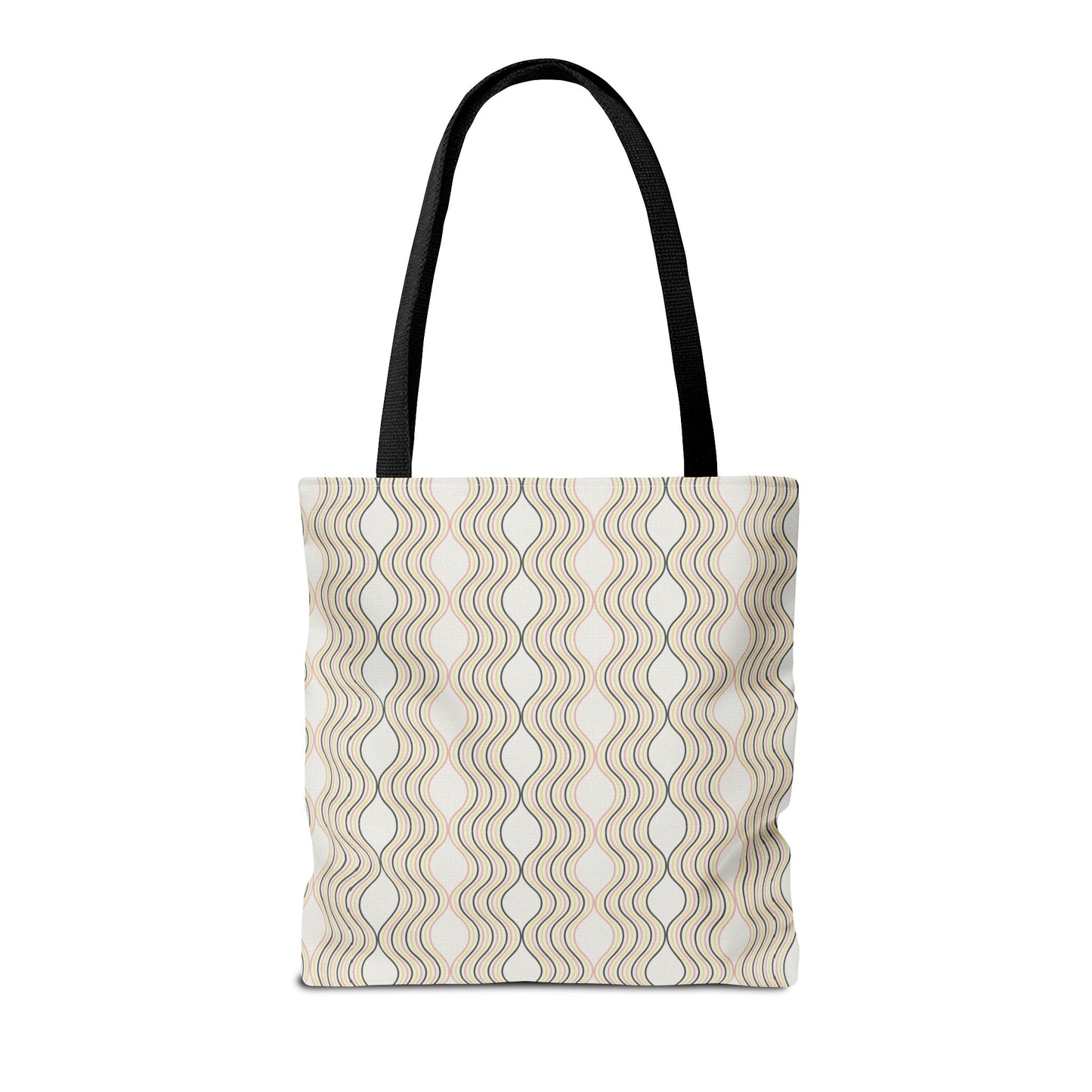Waves Pattern Tote Bag, Boho Chic Handbag, Everyday Carry, Beach Bag, Gift for Her, Eco-Friendly Style