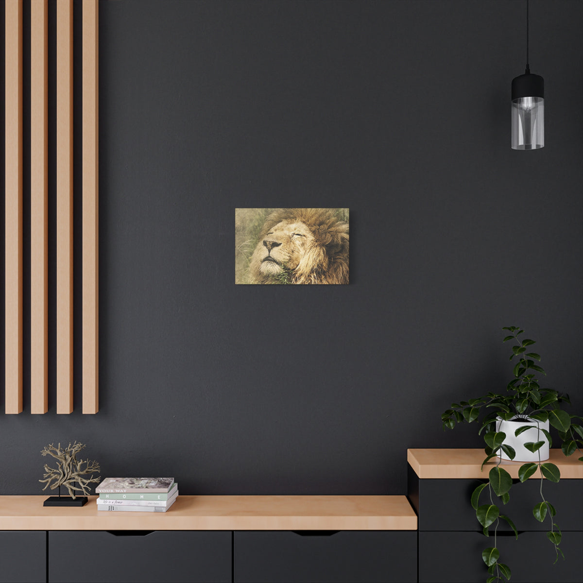 Lion Portrait Matte Canvas Print — Stretched 1.25" Wall Art