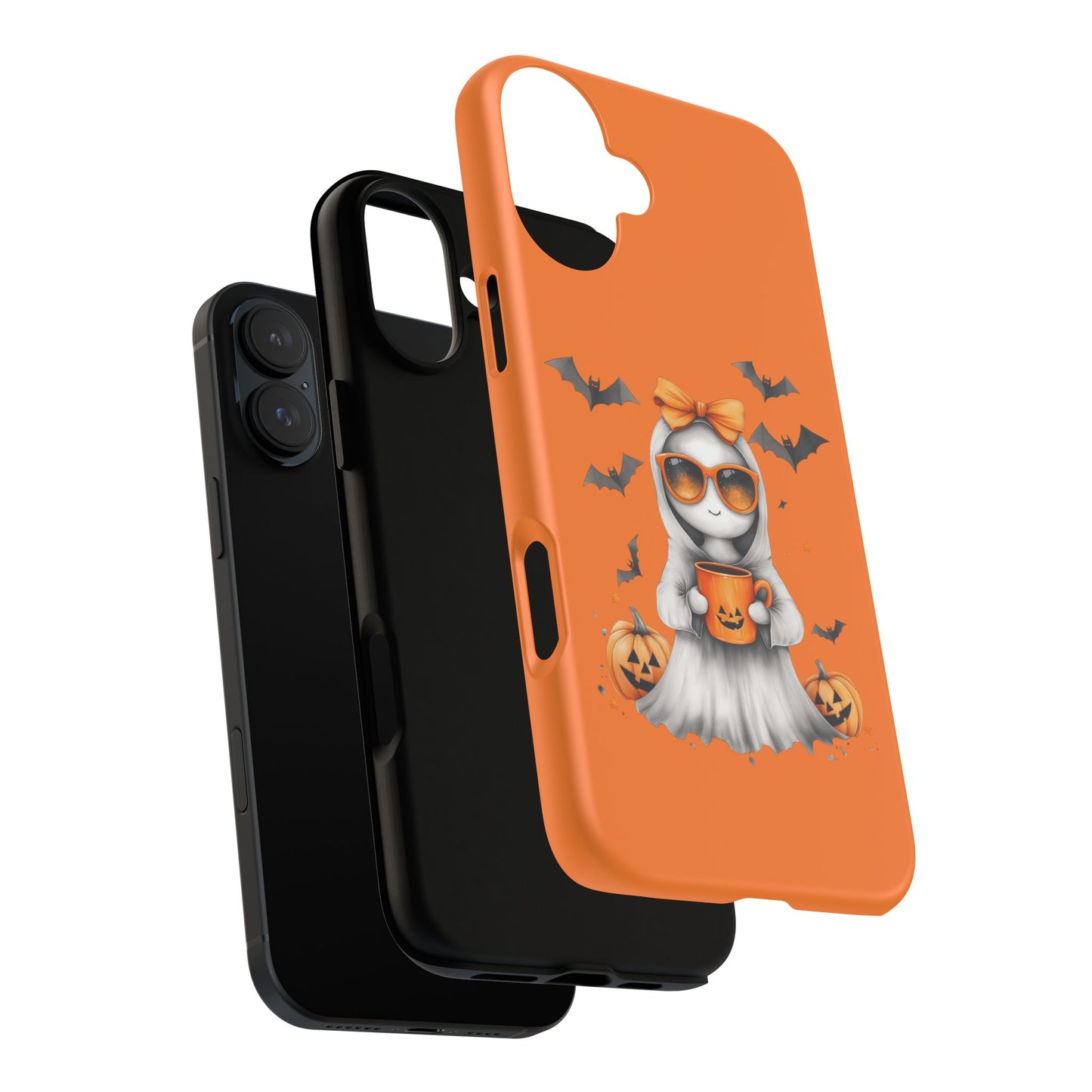 Halloween Ghost Phone Case, Cute Cat Ghost Case, Autumn Phone Cover, Spooky Season Gift, Trick or Treat Case