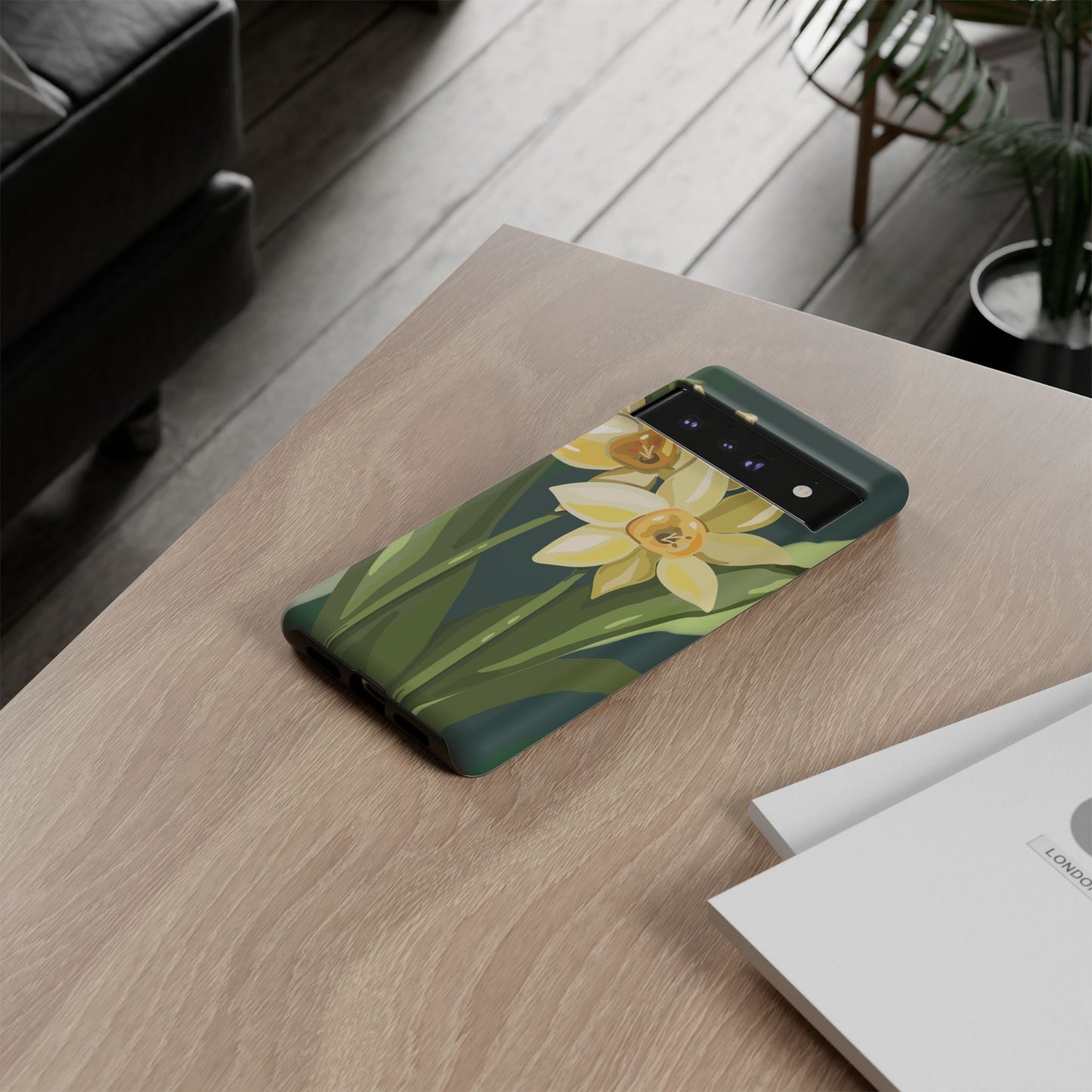 Floral Phone Case - Yellow Daffodil Design, Tough Phone Cover, Spring Decor, Floral Gift, Nature-Inspired Accessories