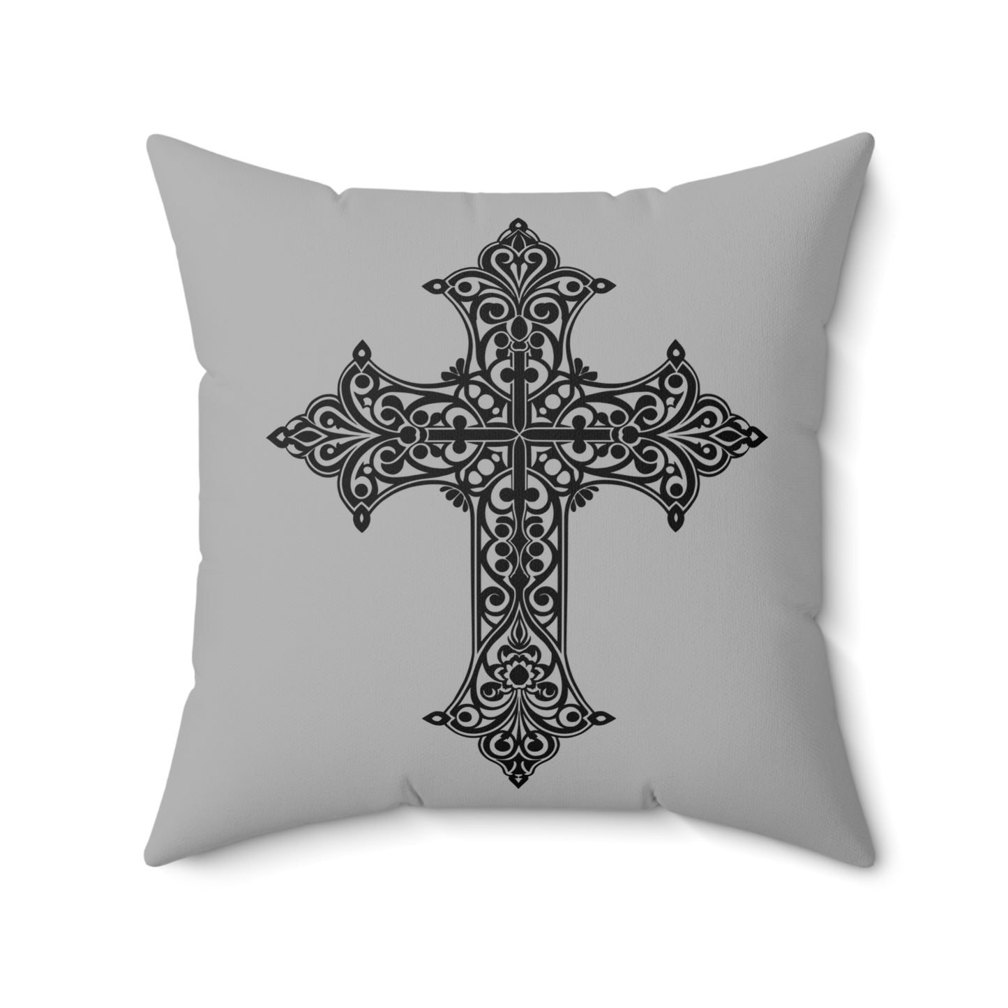Elegant Cross Design Decorative Pillow, Christian Home Decor, Gift for Religious Celebrations, Bedroom Accent Cushion, Spiritual Decor