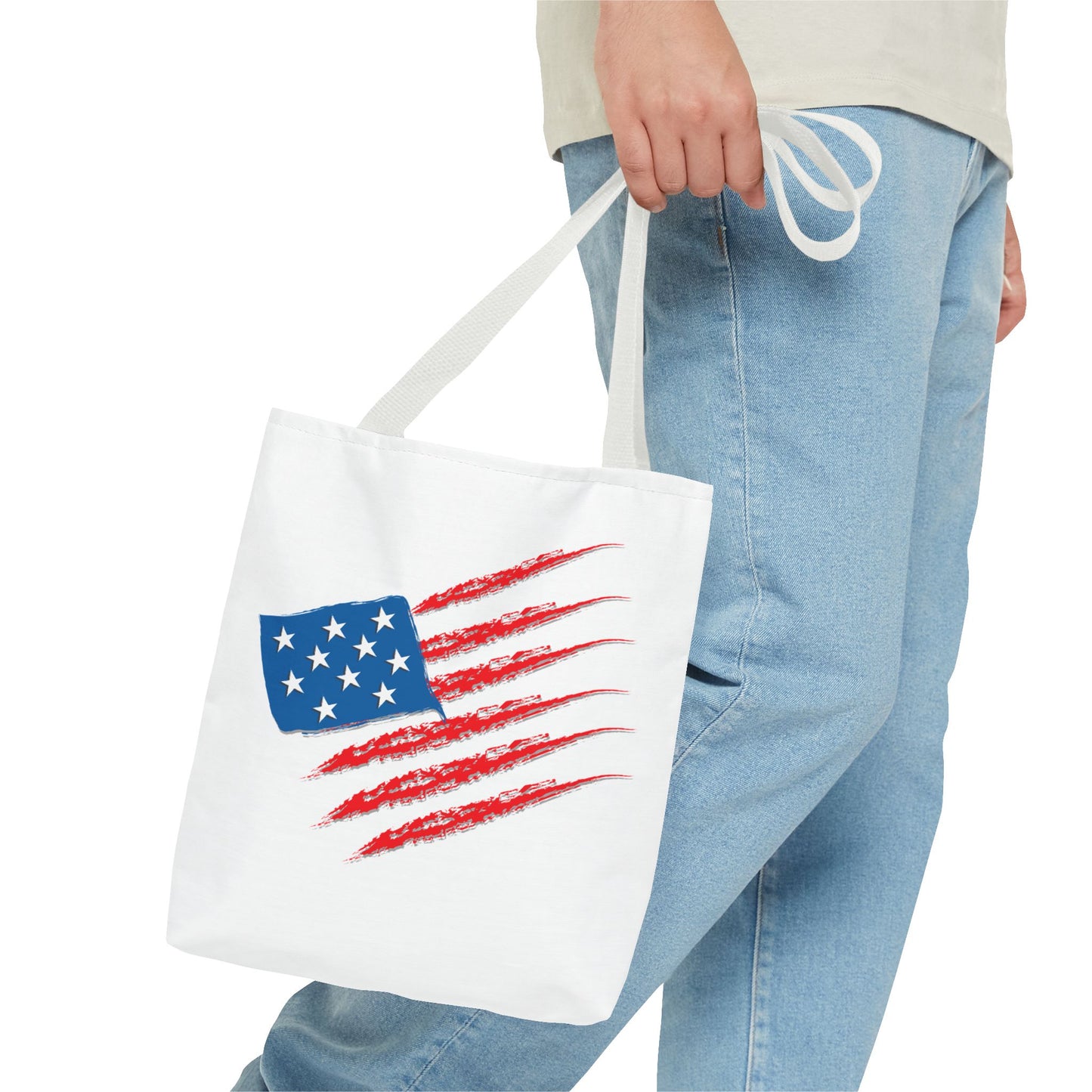 Patriotic Tote Bag | USA Pride | American Flag Design | Eco-Friendly Market Bag | Gift for Fourth of July, Veterans, Memorial Day