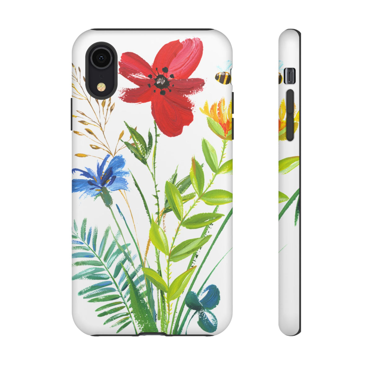 Floral Watercolor Tough Phone Case — Wildflower Bouquet Protective Cover
