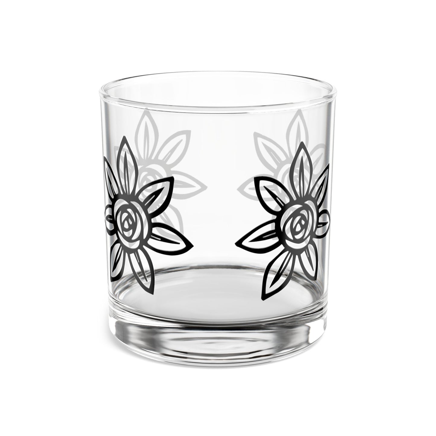 Floral Rocks Glass, Elegant Drinkware for Home Bar, Perfect for Gifts, Entertaining, and Celebrations