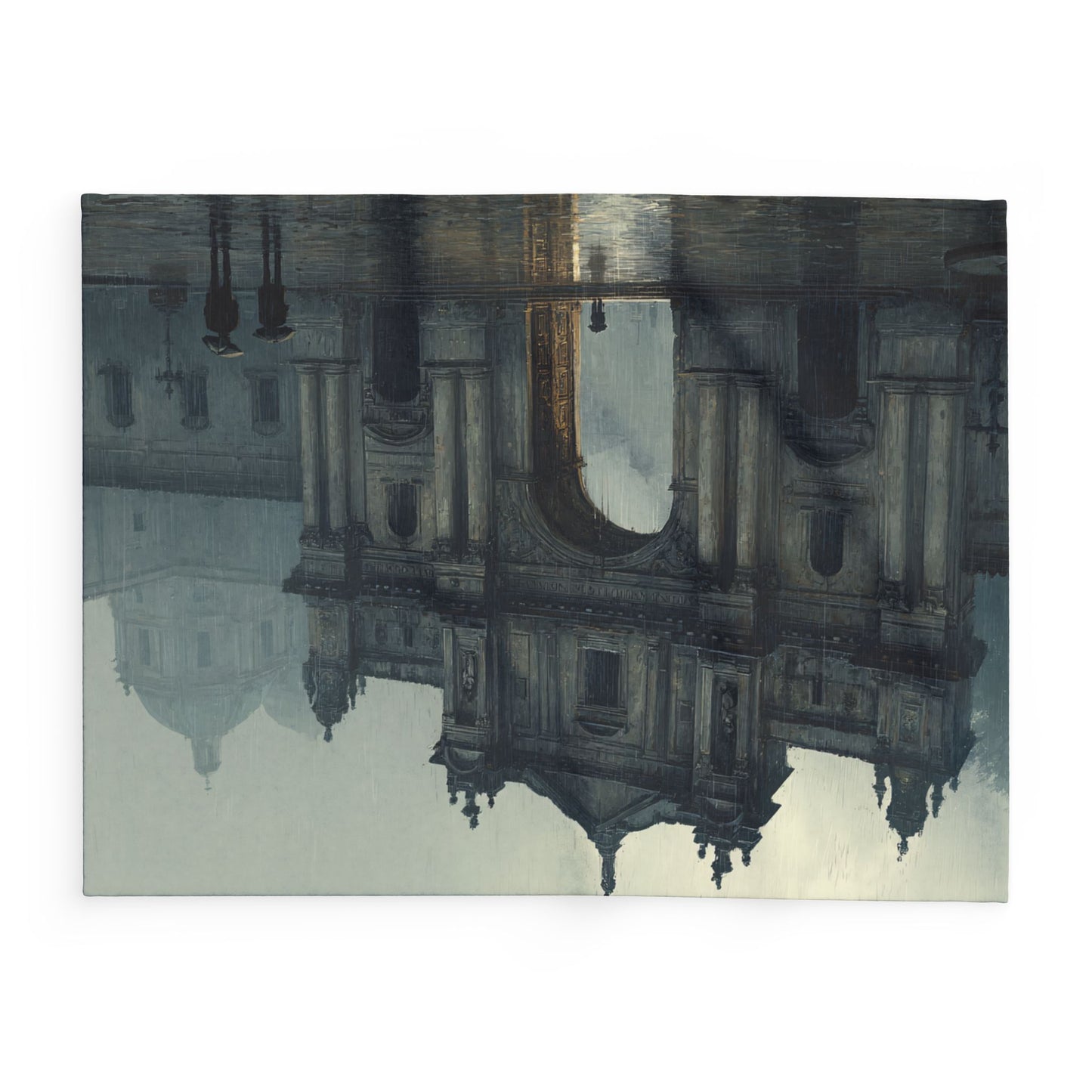 Cozy Arctic Fleece Blanket with Artistic Architecture Design, Soft Throw Blanket, Home Decor, Gift for Art Lovers, Warm Bedding