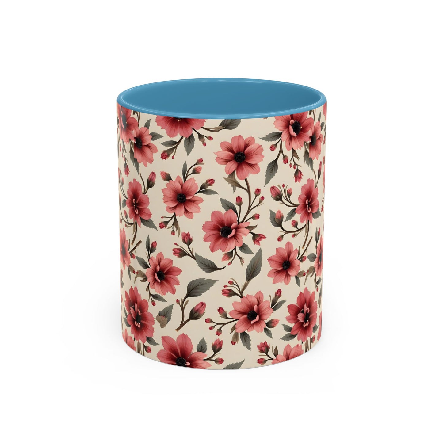 Floral Accent Coffee Mug, Cute Gift for Her, Coffee Lover's Mug, Mother's Day Gift, Housewarming Tea Mug