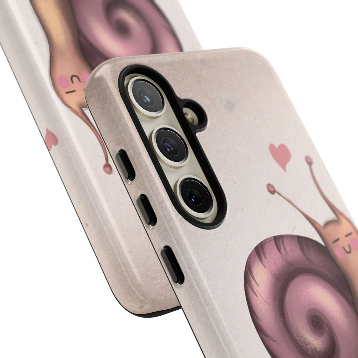 Cute Snail Phone Case — Pink Heart Cartoon Protective iPhone Cover