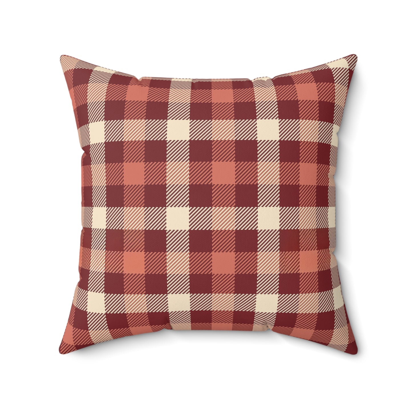 Cozy Plaid Square Pillow, Farmhouse Decor, Rustic Cushion, Autumn Throw Pillow, Gift for Home, Couch Pillow, Living Room Accent
