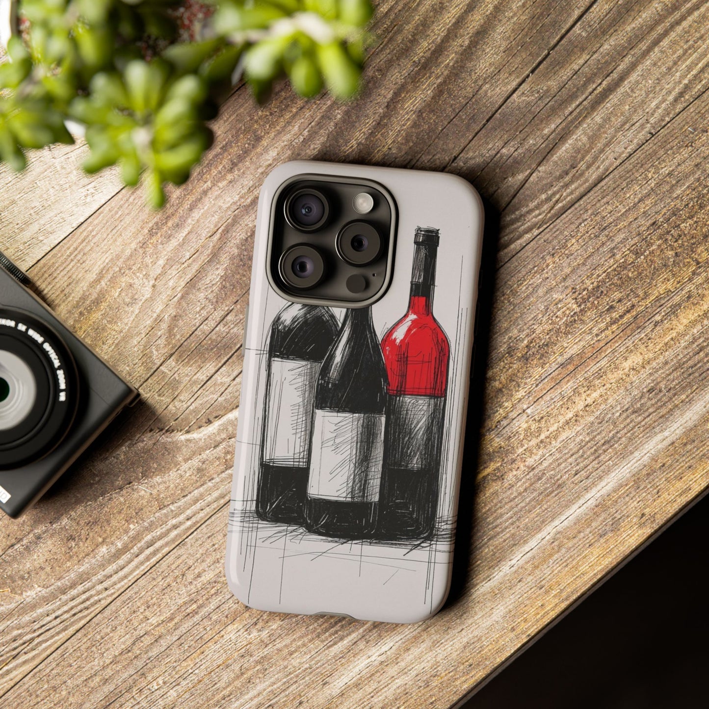 Wine Lover's Phone Case, Tough Phone Cover, Artistic Wine Design, Gift for Wine Enthusiasts, Customizable Case, Unique Wine Art