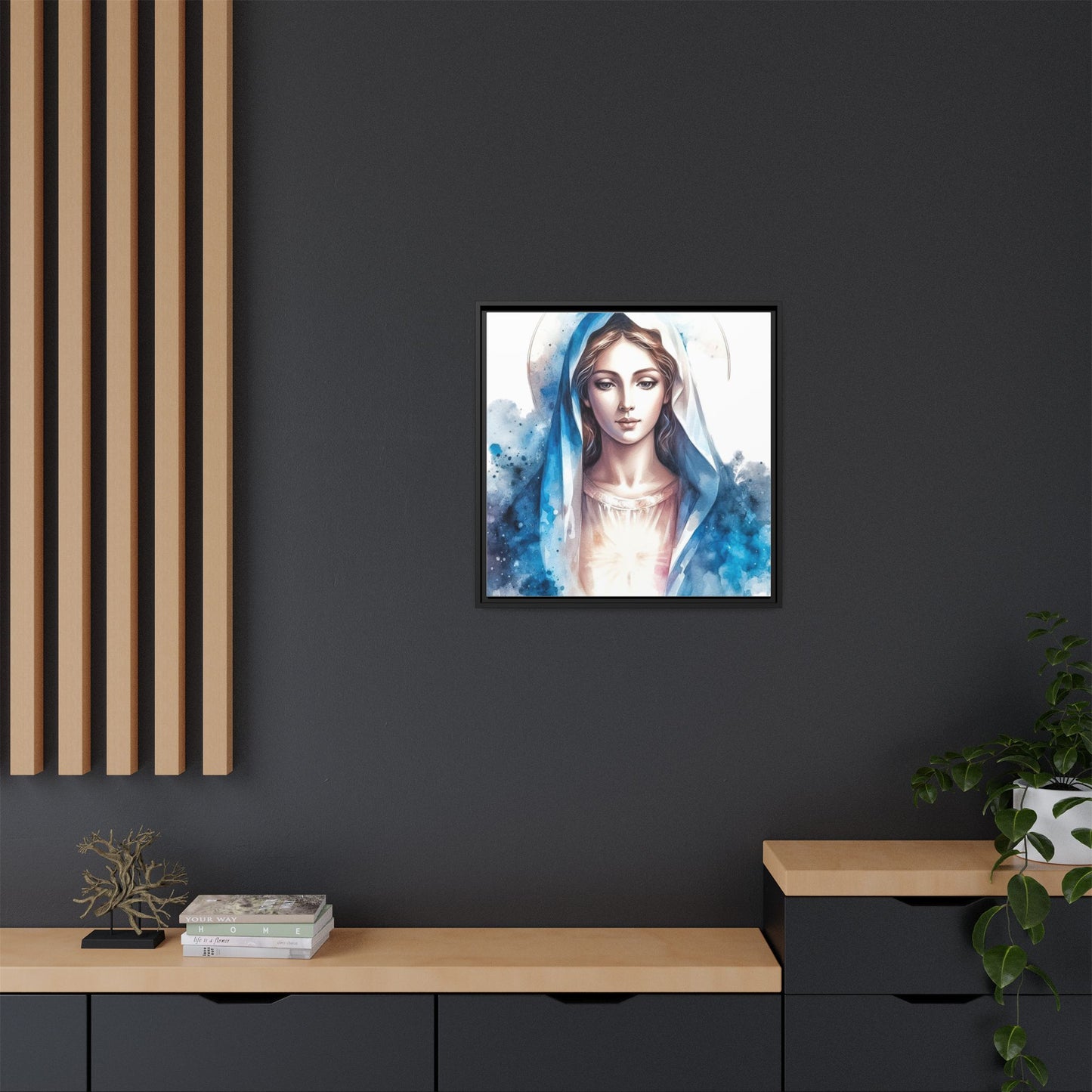 Framed Canvas Art Print, Spiritual Decor, Religious Artwork, Wall Decor, Gift for Faith, Elegant Home Decoration