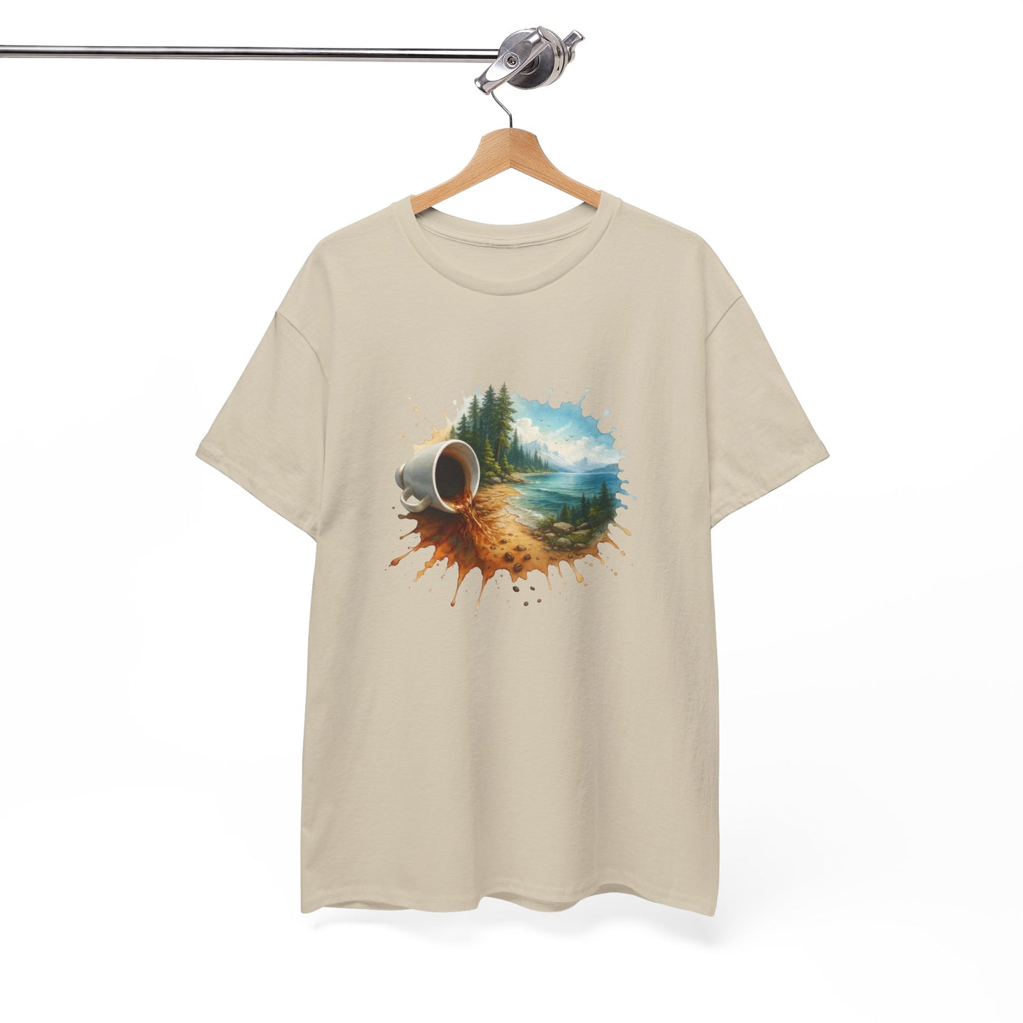 Nature-Inspired Unisex Heavy Cotton Tee, Casual Outfit, Gift for Nature Lovers, Camping Apparel, Outdoor Adventure Shirt