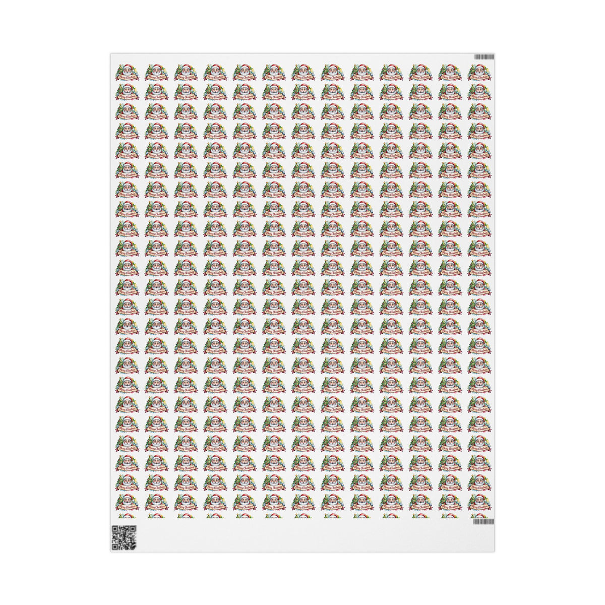 Holiday Santa Emblem Wrapping Paper Roll