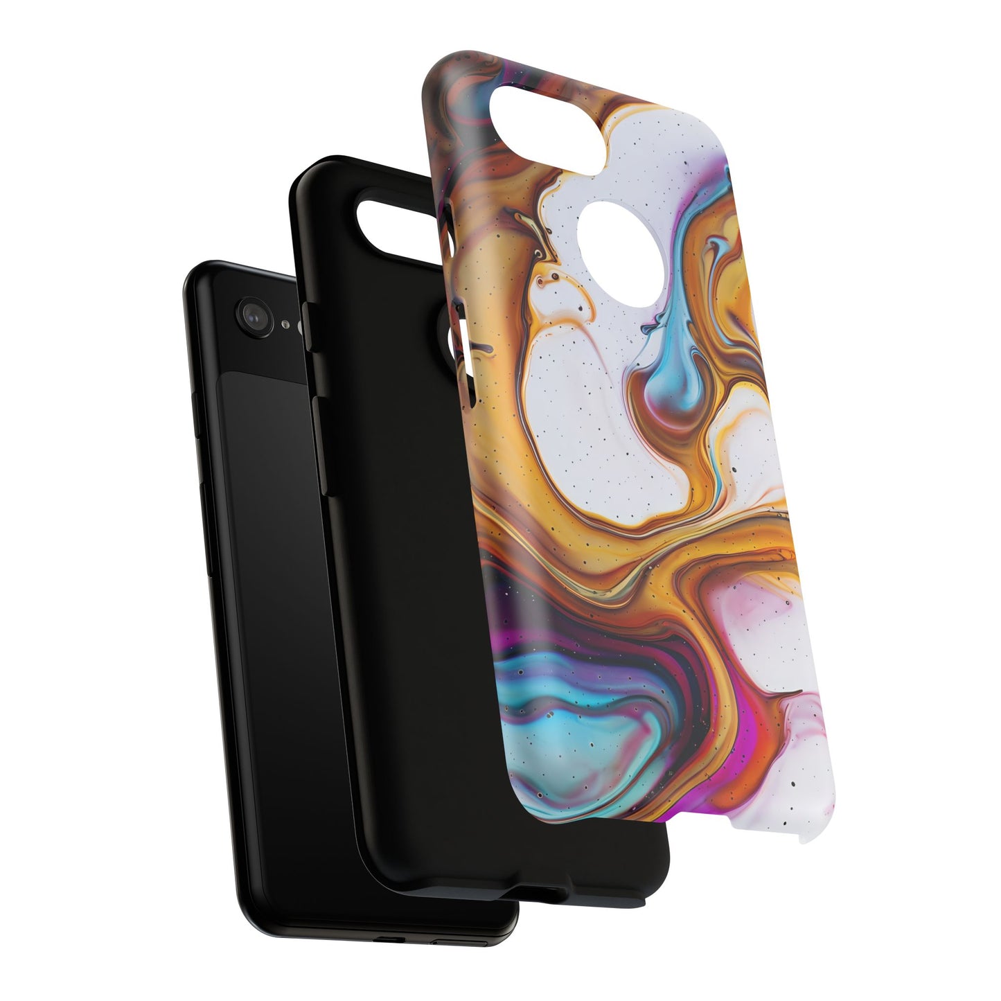 Artistic Phone Case, Tough Cases with Colorful Marble Design