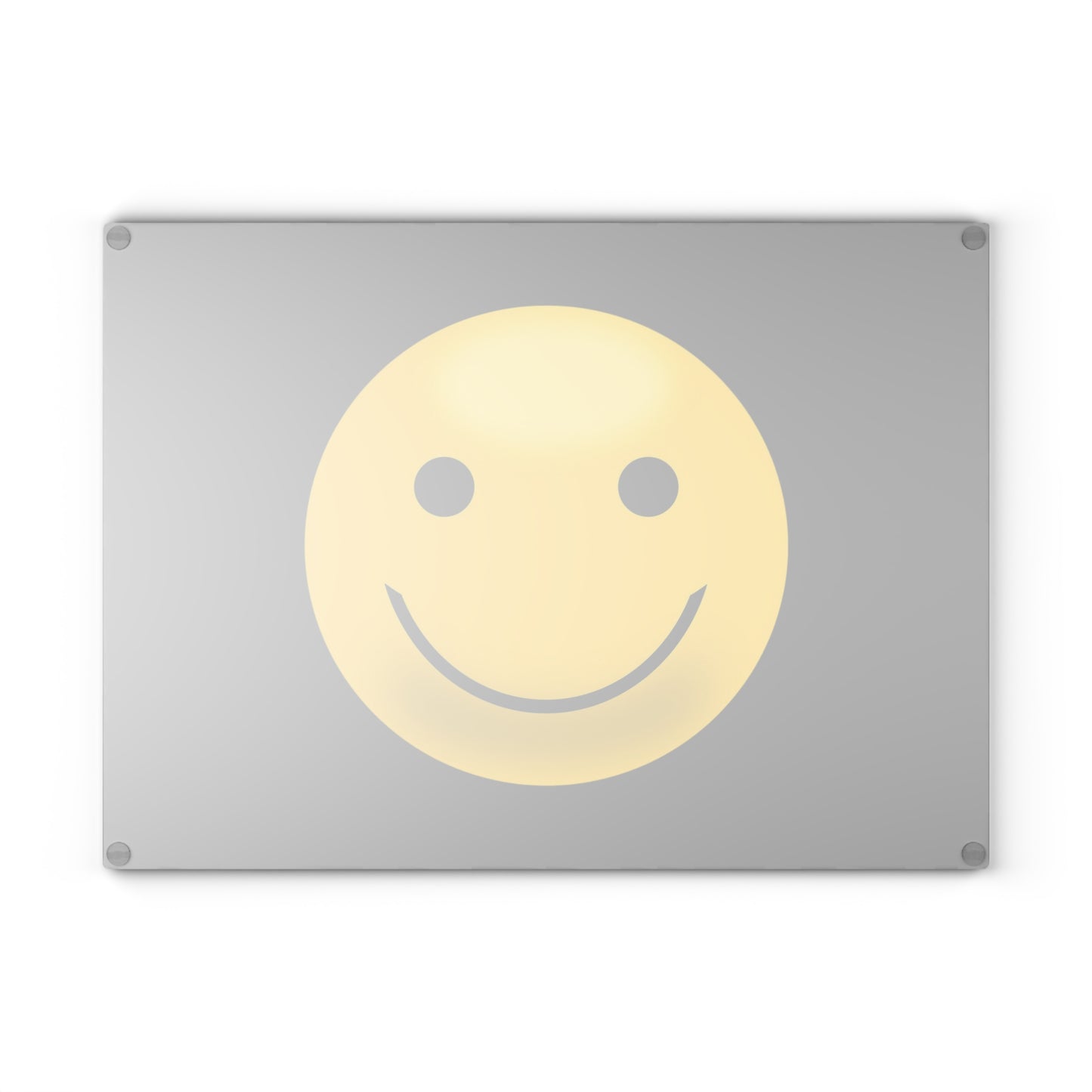 Smiley Face Glass Cutting Board, Fun Kitchen Decor, Gift for Chefs, Unique Housewarming Gift, Positive Vibes Cooking Accessory
