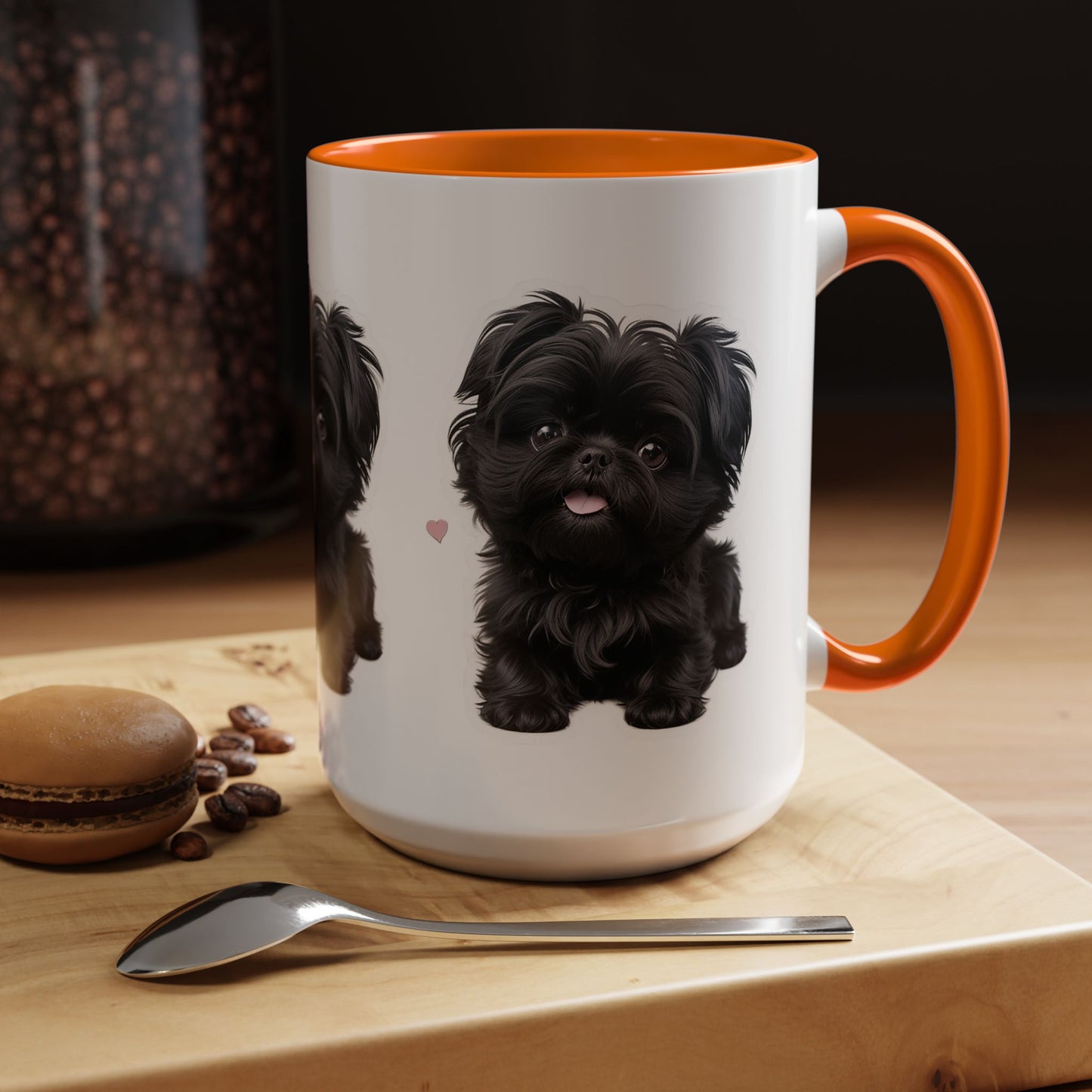 Cute Pug Accent Coffee Mug, Pet Lover Gift, Coffee Cup, Dog Mom Mug, Black Dog Ceramic Mug